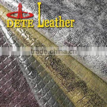 embossed materials to make sandals from China textile and leather fabric