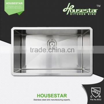 R10-3018-10 Kitchen accessories Rectangular stainless steel undermount single handmade kitchen sink with round corner