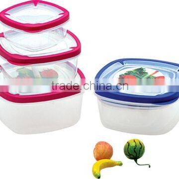 3 pieces large plastic square food grade container with lids