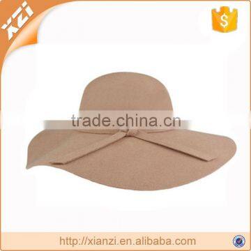 UK small fragrant wind wide brim dexterous floppy hat faux wool felt hat