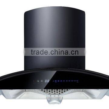 36inch 90cm euro style wall mount curved tempered glass type chimney range hood