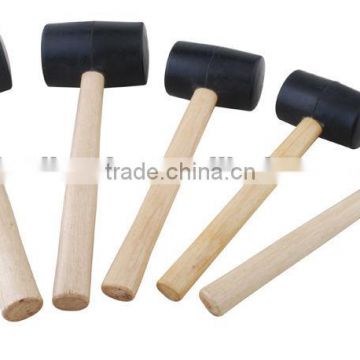 RUBBER HAMMER WITH WOODEN HANDLE