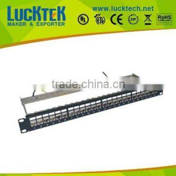 19" 24 ports cat.6a blank patch panel for STP keystone