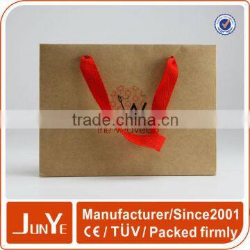 ribbon handle 250g thin plain kraft paper bags packaging
