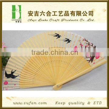 Vivid flower silk hand held fan for gift or souvenir