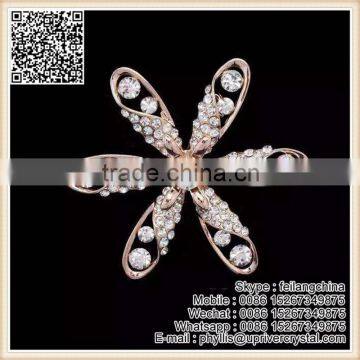 Magic Price Cheap Sale Wedding Ruby Crystal Rose Flower Brooch photo-3