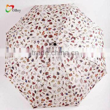 TEDDY BEAR PRINT AUTO OPEN AND CLOSE WINDPROOF 3 FOLD UMBRELLA photo-3