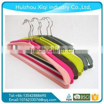 High Quality Black Plastic Velvet Hanger for Shirt