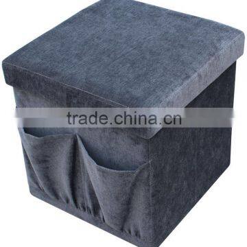 Square Multi-function Corduroy Folding Storage Stool with Bags