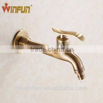 High Quality Long Antique bronze Brass Bibcock, wall mounted brass water tap, brass decorative garden tap