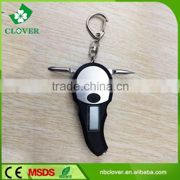 With screwdriver and keychain digital tire pressure gauge for car