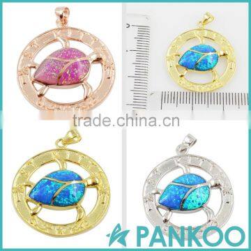 Wholesale Fashion Series of Leaf in the Cirque Blue Opal Sterling Silver Unisex Necklace Pendant