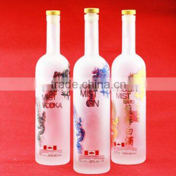 Hot sale frosted round vodka bottle 700ml super flint bottle triangle beverage bottles