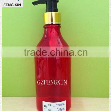 350ml Red plastic hand wash bottle pump