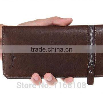 New Brand Leather Purse ID Credit Card Holder Bifold Zipper Long Mens Wallet photo-4