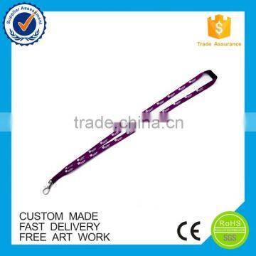 cheap woven silk printing logo polyester lanyards for promotion