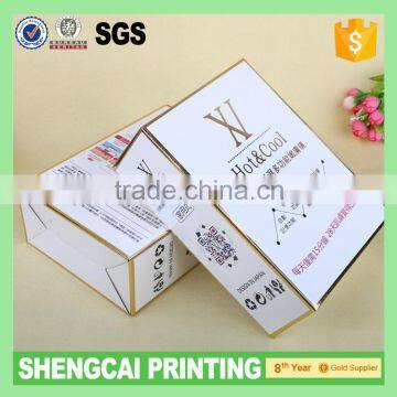 Alibaba China guangzhou cosmetic paper box with gold foil logo