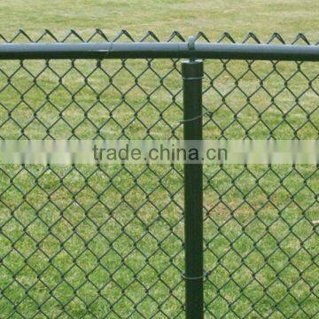 Green vinyl coated decorative chain link fence