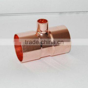 Plumbing connector copper 3 way reducing tee