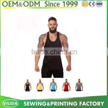 Custom Design Printing Plain Spandex Cotton Sport Gym Y Back Tank Top Men