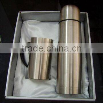 Stainless Steel Mug Gift 500ml Flask and 300ml Coffee Mug Set in Black Gift Box photo-4