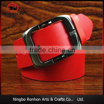 Red Genuine Leather Belt for Teens and Men