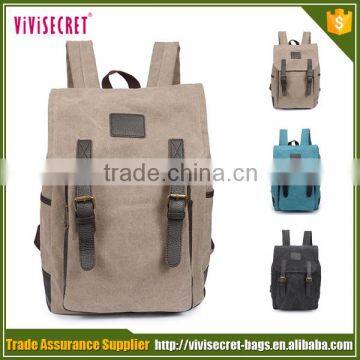 vivisecret New Campus Backpack School Bag Bookbags Blue Canvas Laptop Rucksack Bags
