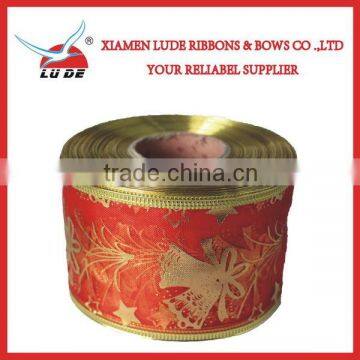 Wired Edge Christmas Ribbon for Packing photo-2