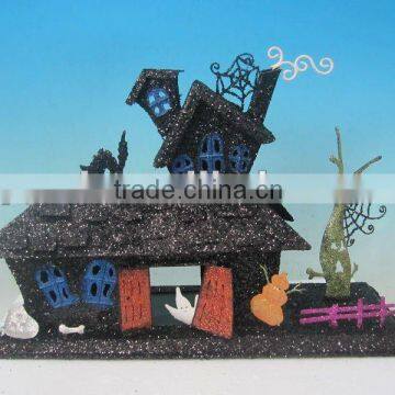 Halloween metal house for candle holder