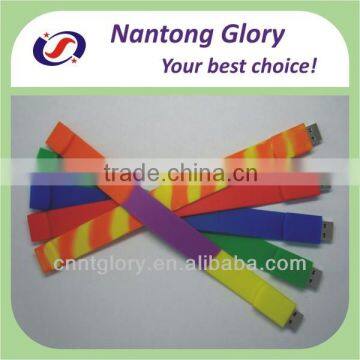 custom rainbow silicone wristband for USB