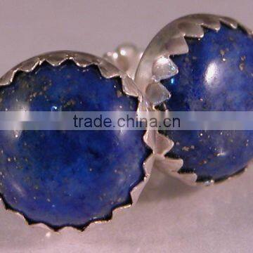 lapis silver gemstone earings