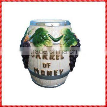 Creative resin barrel of money grape wine custom Tip Bucket