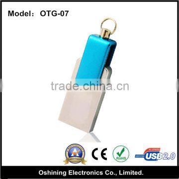 2016 Promotional Good quality otg Metal usb flash drive for iphone7(otg-07)