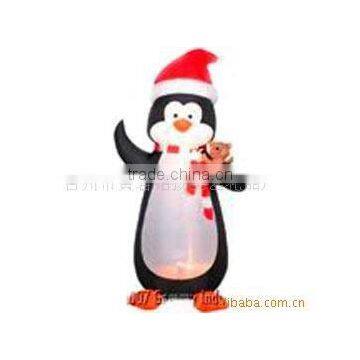 Inflatable Christmas penguin with christms reindeer