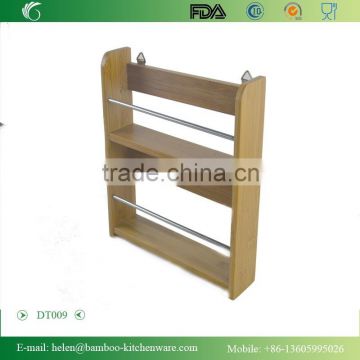 Hot Sale Bamboo Rack Wall Hanging Spice Rack for storage, Rank Kitchen Spice Rack, Kitchen Appliance Rack Home Decoration