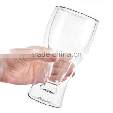 Creative Double Glass Wall Beer Cup Mugs Bottle For Pub Barware Juice Tea Beverage