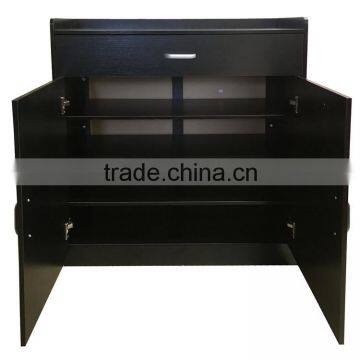 4 Shelves + 1 Drawer Black Wooden Sideboard photo-3