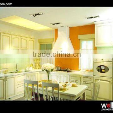 Retro style white oak luxury kitchen furniture