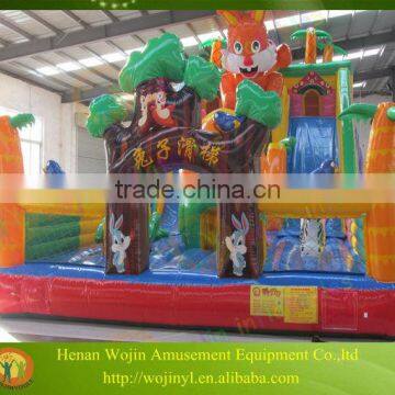 2016 henan inflatable rabbit bouncy castle/inflatable bouncer slide for sale