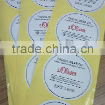 Die-cutting in round adhesive paper sticker