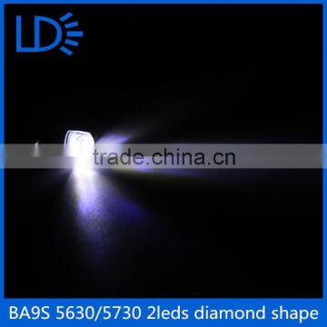 BA9S 5630.5730 Smd 2 Leds Diamond Shape Clear Glass Led Bulb Car Led Dome Light photo-3