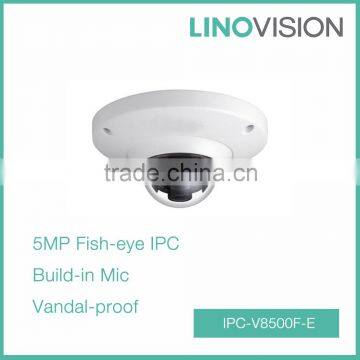 5MP Bulit-in Mic Vandal-proof IP Network Fisheye Camera