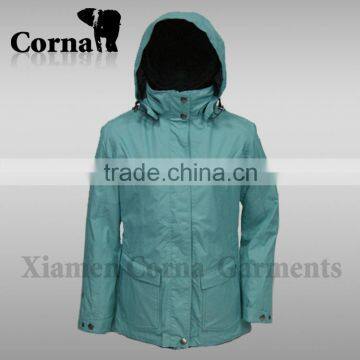 women blue waterproof winter riding jacket