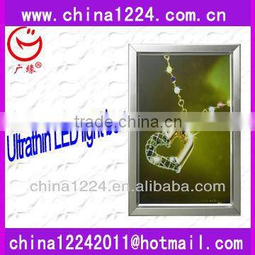 flip opening frame ultra-thin aluminium frame LED light box aluminium frame LED light box - one side