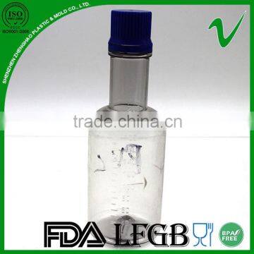 clear high quality disposable plastic liquid bottle with screw cap