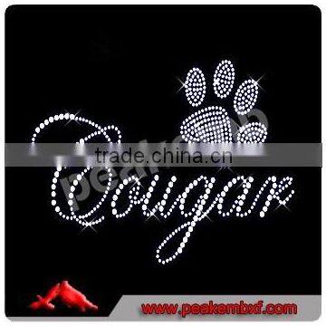 Crystal Paw Print Iron on Rhinestone Applique Trim Wholesale For T Shirts