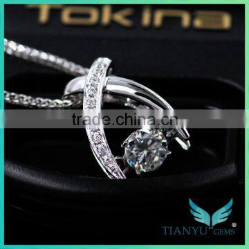 Moissanite Diamond Pendant Designs, 0.5CT VVS Clarity Moissanite Diamond Pendant Set for Women photo-3