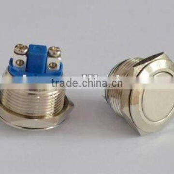 Short-Length momentary Push Button Switch (Dia.19mm) flat head with screw Terminal