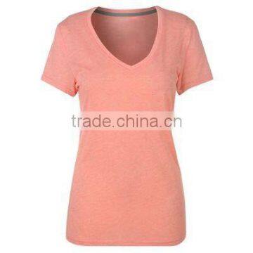High quality all sorts of color girl's spandex/cotton sexy woman fitted blank custom t-shirt with round collar