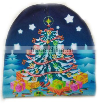 2015 Lovely printing Embroidery Christmas tree hat/cap ,promotional/festive gift Christmas hat